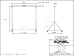 GORBEL FIXED GANTRY CRANE – 1 TON CAPACITY, SPAN 12 FT, HUB 12 FT