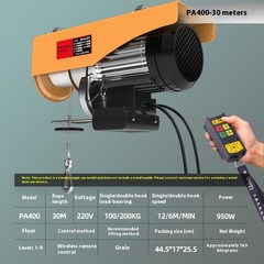 Wireless Remote Control Electric Hoist 220V Small Winch Lifting Crane Hoist