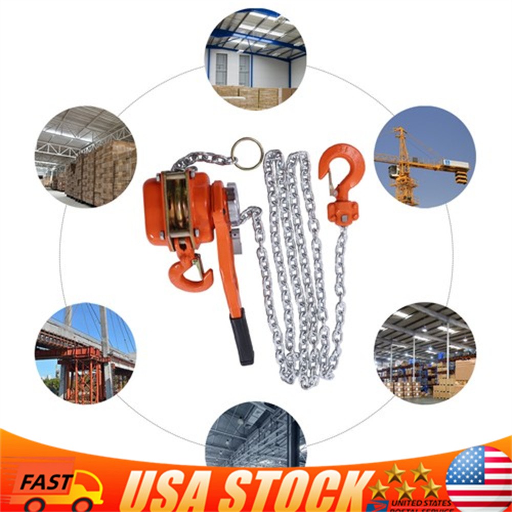 3/4 Ton Manual Chain Hoist Ratchet Type Come Along Puller 2 Hooks 10 FT Lift