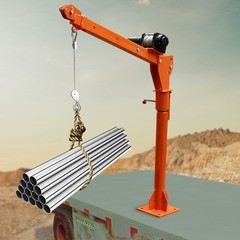 1100lb Q235 Steel Truck-Mounted Crane Hoist 12V Electric Pickup Truck Jib Cranes