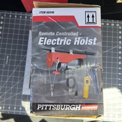 PITTSBURGH AUTOMOTIVE, ELECTRIC HOIST, 60346, 440 LB, W/ JET TROLLEY, 1/2 TON