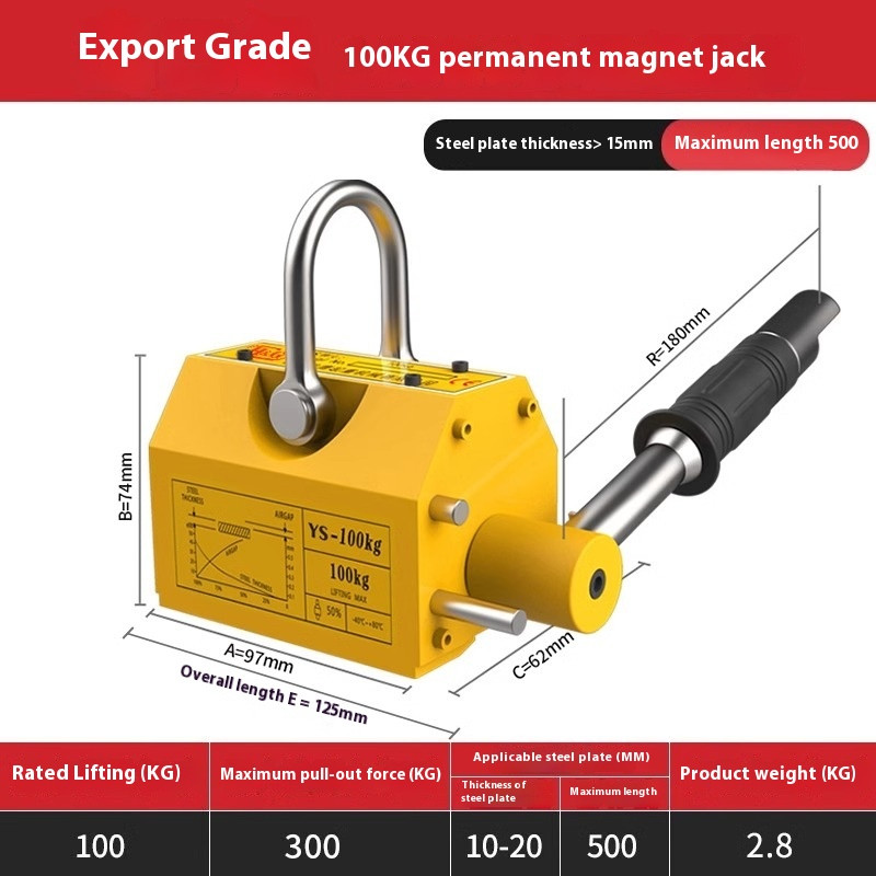 Permanent Magnet Crane Magnetic Spreader Strong Round Steel Suction Cups