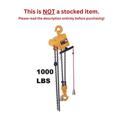 HARRINGTON TCR CORD CONTROLLED AIR HOIST, 1000 LB CAPACITY, 10 FT LIFT