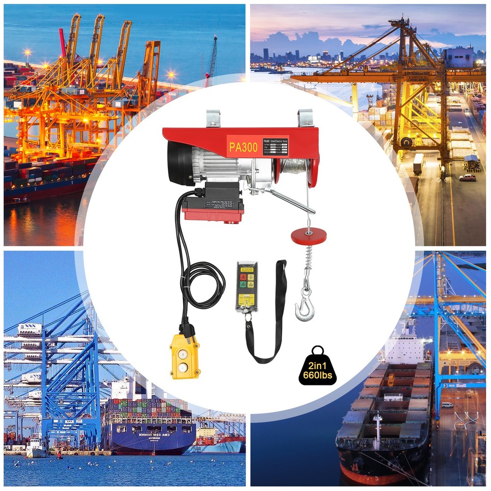 PA300 Electric Hoist Winch 660Lbs Engine Crane Overhead Wireless Remote Control