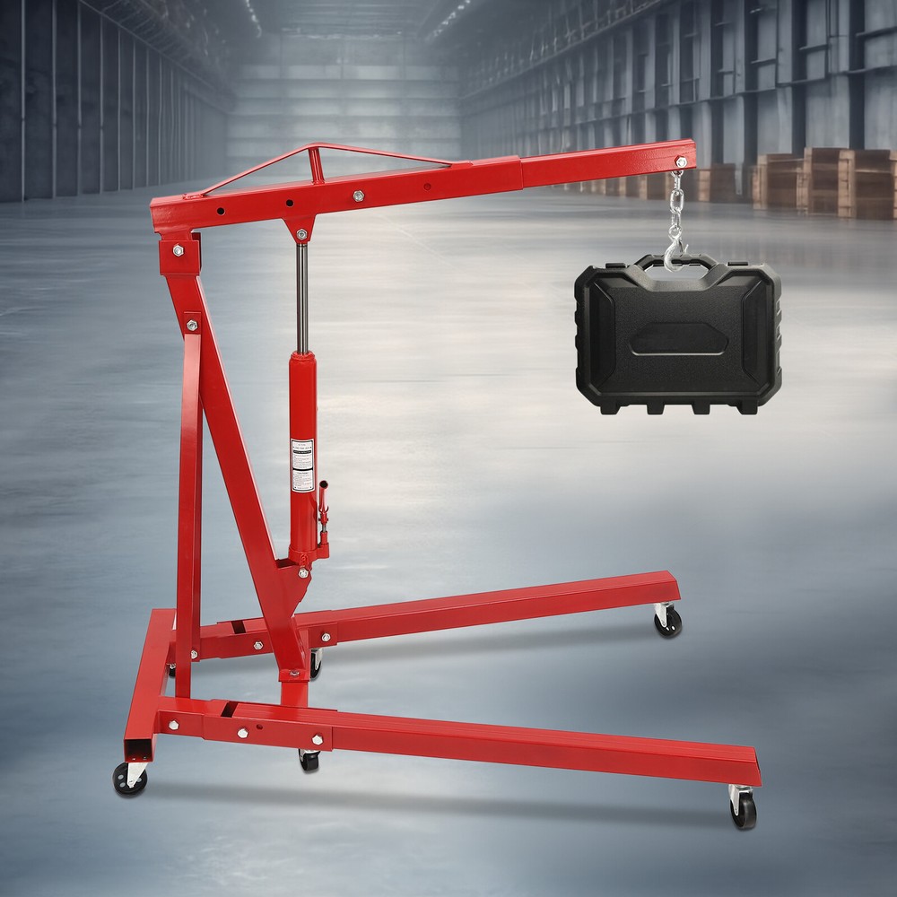 2 Ton Folding Engine Hoist Heavy Duty Engine Hydraulic Shop Crane 4 Level Adjust
