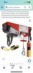 Electric Hoist Crane Remote Control Garage Ceiling motor engine 220 lbs lift