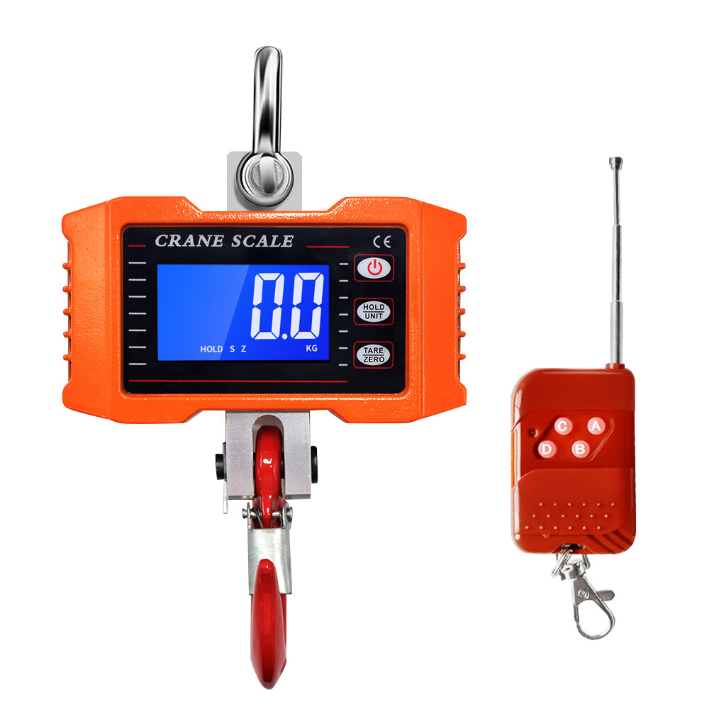 Digital LCD Display Industrial Crane Scale 1000kg 2000lb Heavy Duty Hook Hanging