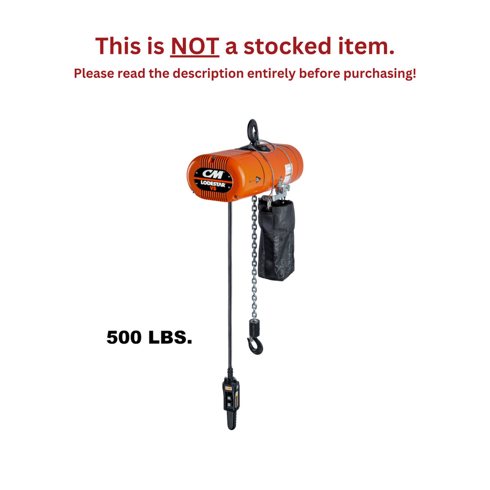 CMCO LODESTAR VS ELECTRIC CHAIN HOIST – 500 LB, 2-STEP MULTI-STEP