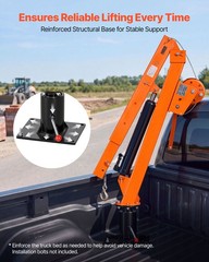 VEVOR Truck Crane 2000 lbs Manual Pickup Hitch with Hand Winch Hydraulic Jack