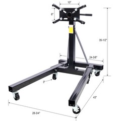 2000LBS Folding Engine Stand Capacity Motor Hoist 360 Degree Adjustable Mounting
