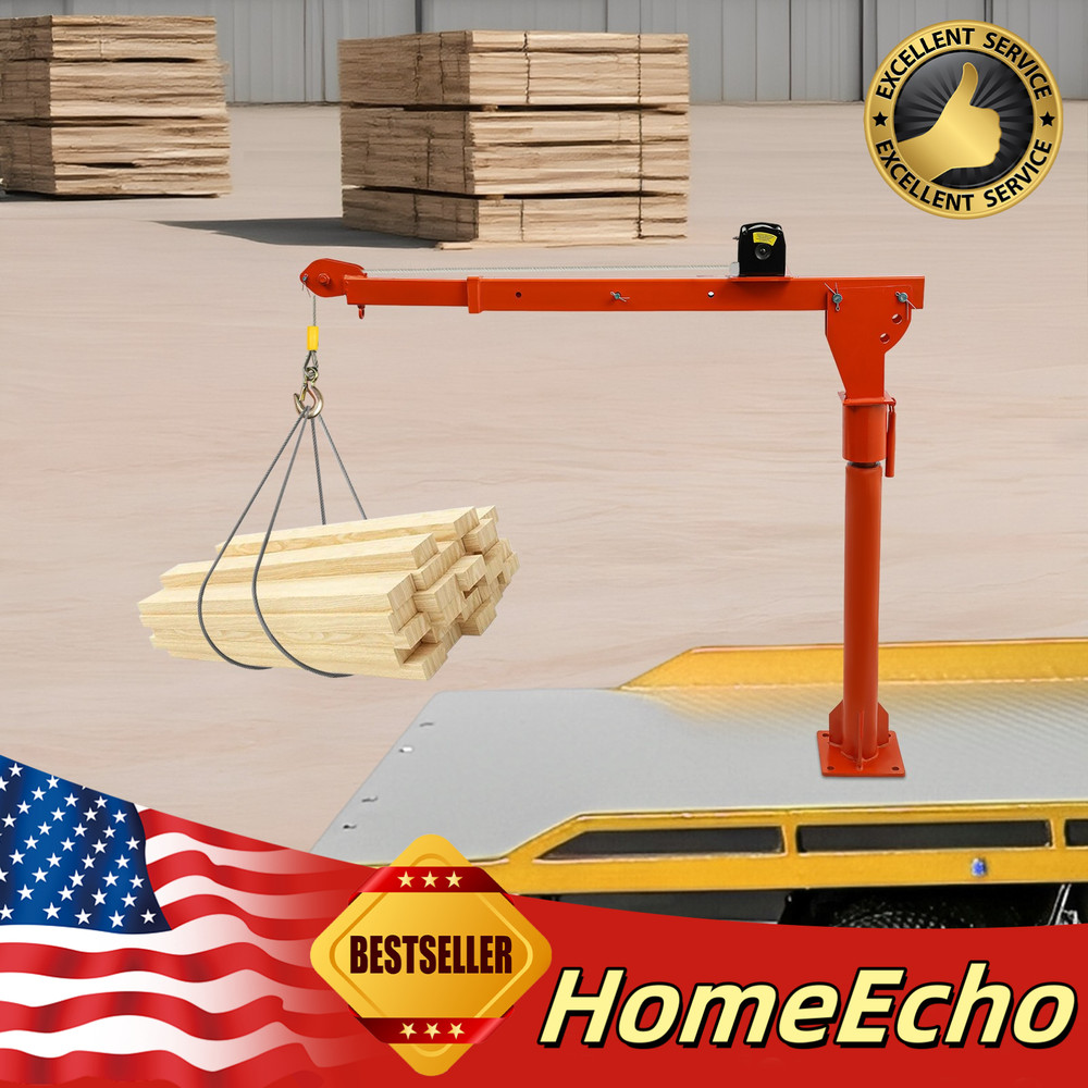 1100 LB Truck-Mounted Crane Hoist Truck-Mounted Crane with 12V Electric Winch