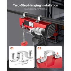 Uimoso Electric Hoist 880 lbs Lift with Wired Remote Control, 850W, 110V