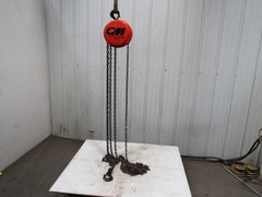 CM Cyclone Model S 1 Ton Manual Chain Fall Hoist 19′ Lift w/Load Limiter Tested