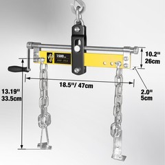 YELLOW JACKET Engine Hoist Shop Crane Engine Leveler 1500lbs Steel with Ball …