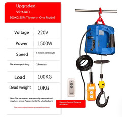 Micro Electric Hoist 220v Crane Lifting Motor Wireless Remote Control Elevator