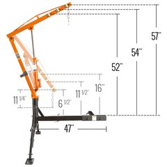 Elevate Outdoor Hydraulic Receiver Hitch Crane – 1,000 lb. Capacity