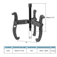 4 Inch 3-Jaw Gear Puller, Extractor Removal Tool for Pulleys and Bearings