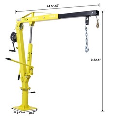 Foldable Hydraulic Swivel Lift Crane 2000LBS Capacity Pickup Truck Bed Hoist