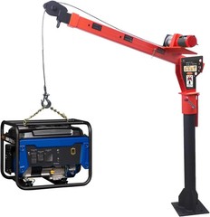 Folding Pickup Truck Crane Hoist with 2000 Lb Electric Winch 360 Swivel