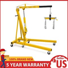 Engine Hoist w/ Lever ,2 Ton/4400Lbs Folding Cherry Picker Shop Crane Hoist Lift