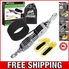 65 FT Rope Hoist with Dual 8 FT Slings – Perfect for Heavy Lifting