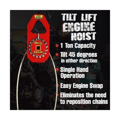 Engine Hoist Sling | No Chain Hoist Hassle | 1 Ton Capacity | 45 Degree Tilt …