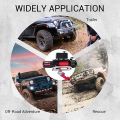 6.6HP 10000 lb Electric Winch Truck 85ft Synthetic Rope Waterproof with Remote