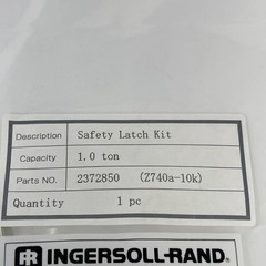 Ingersoll Rand 2372850 Hook Safety Latch Kit 1 ton Chain Hoists (Z740A-10k)