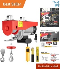 Electric Hoist 110V 1320 Lbs Steel Wire Remote Control Garage Warehouse Factory