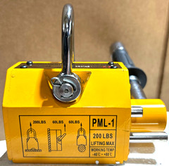 PML-1 Permanent Magnetic Lifter 200lbs Safety Factor Yellow Lifting Magnet