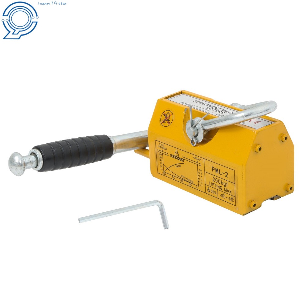 Permanent Magnetic Lifter 440lbs Lifting Capacity 2.5 Safety Factor Yellow