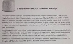 Rope 3/8″ x 600′ Polydac Poly Dacron Combo Dock Line & Anchor Climbing Hoisting