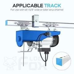 6+2 Wheel Electric Hoist Trolley – Anti-Lock, Anti-Fall, Unistrut Rollers, 4-Pac