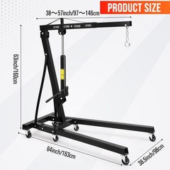 2Ton/4400lbs Engine Hoist Cherry Picker Shop Crane Folding Hydraulic Engine Lift