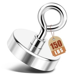 DIYMAG Neodymium Fishing Magnets, 150lbs 36mm(1.42 inches), Single Hole