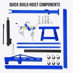 2 Ton Folding Hydraulic Engine Hoist, 4400LB Cherry Picker Shop Crane,6 Casters