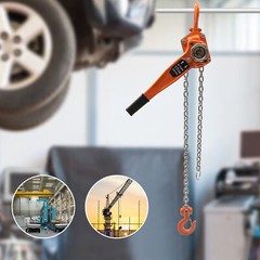3/4 Ton Manual Chain Hoist Ratchet Type Come Along Puller 2 Hooks 10 FT Lift
