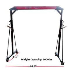 Agrotk 2000 lbs 1 Ton Adjustable Steel Gantry Crane Portable Shop Lift Hoist