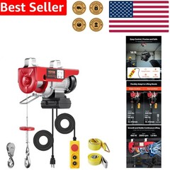Electric Hoist 440lbs Remote Control 110V Material Handling Tool Wired