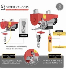 VivoHome Electric Hoist 110V 440 Lbs Winch with Remote VH436 Steel Wire