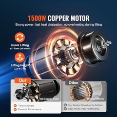 1100 LBS Electric Hoist Winch Portable 3 in 1 Remote Control Heavy Duty 25 ft…