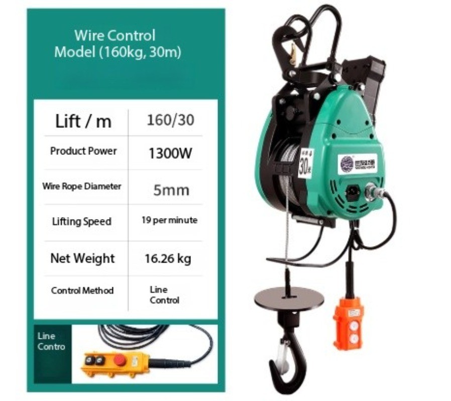 220V Double-Hole Small Diamond Electric Hoist Suspended Crane Wire Rope Crane