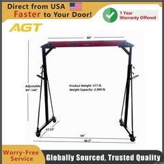AGT Portable Shop Lift Hoist 1Ton Gantry Crane Adjustable Attachment 2000LB