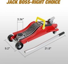 Floor Jack 2.5 Ton (5500 LBs) Hydraulic Low Profile Trolley Car Jack, Red