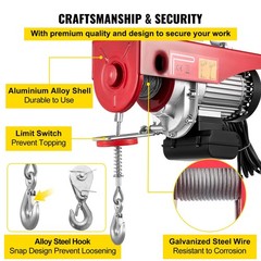 VEVOR Electric Hoist, 1760LBS Electric Winch, Steel Electric Lift, 110V Electric