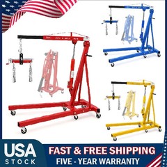 2 Ton Engine Hoist, Folding Hydraulic Cherry Picker Shop Crane Engine Hoist Lift