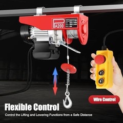 440 LBS Electric Hoist Winch 110V Electric Winch with Wired Remote Control & …