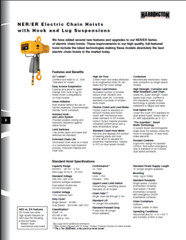 HARRINGTON NER ELECTRIC CHAIN HOIST, 3 TON CAPACITY