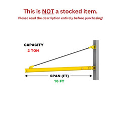 GORBEL WALL BRACKET JIB CRANE – 2 TON CAPACITY, SPAN 16 FT