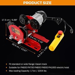 1 Ton 2204 LBS Trolley for Power Hoist, Fit 2.68-4.33 in I-Beam, for PA600 PA…